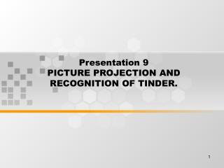 Presentation 9 PICTURE PROJECTION AND RECOGNITION OF TINDER.