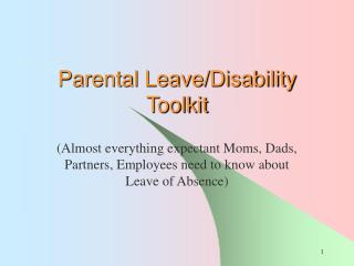 Parental Leave/Disability Toolkit