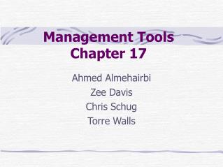 Management Tools Chapter 17