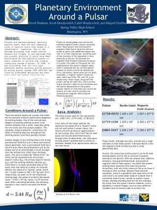 Planetary Environment Around a Pulsar