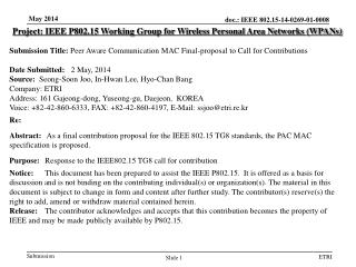 Project: IEEE P802.15 Working Group for Wireless Personal Area Networks (WPANs)