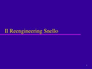 Il Reengineering Snello