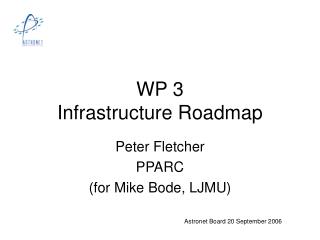 WP 3 Infrastructure Roadmap