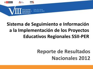 Reporte de Resultados Nacionales 2012