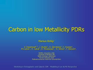 Carbon in low Metallicity PDRs