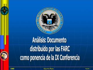 Análisis: Documento distribuido por las FARC como ponencia de la IX Conferencia