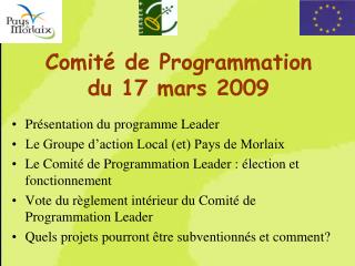 Comité de Programmation du 17 mars 2009
