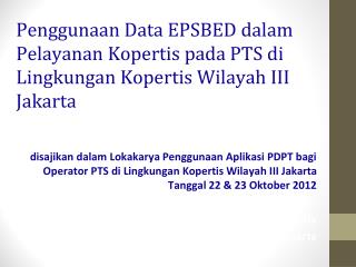 Landasan Hukum EPSBED