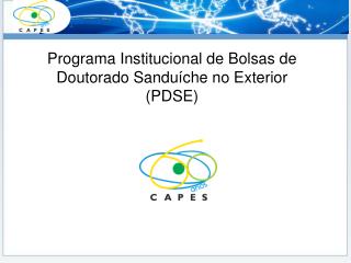 Programa Institucional de Bolsas de Doutorado Sanduíche no Exterior (PDSE)