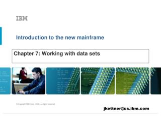 Chapter 7: Working with data sets