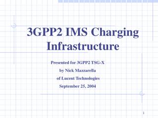 3GPP2 IMS Charging Infrastructure