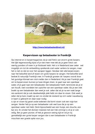 Karpervissen op betaalwater in Frankrijk