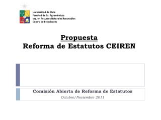 Propuesta Reforma de Estatutos CEIREN