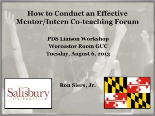 How to Conduct an Effective Mentor/Intern Co-teaching Forum