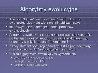 Algorytmy ewolucyjne