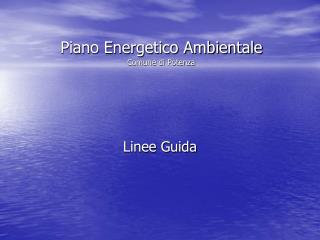 Piano Energetico Ambientale Comune di Potenza