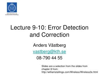 Lecture 9-10: Error Detection and Correction