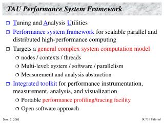 TAU Performance System Framework