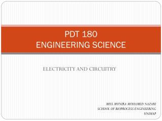PDT 180 ENGINEERING SCIENCE