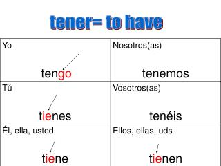 tener= to have