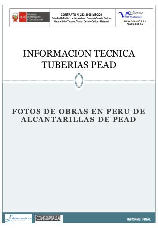 FOTOS DE OBRAS EN PERU DE ALCANTARILLAS DE PEAD