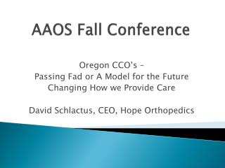 AAOS Fall Conference