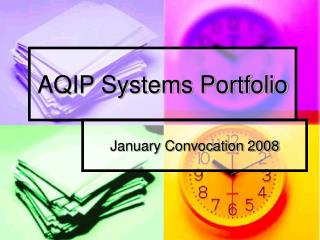 AQIP Systems Portfolio