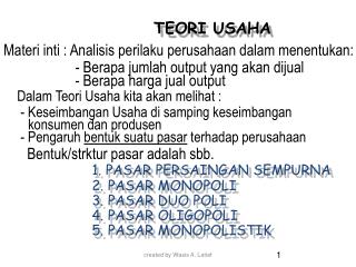 TEORI USAHA