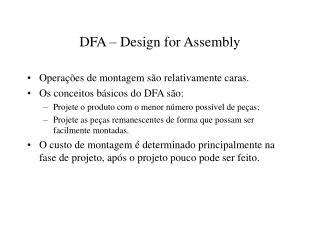 DFA – Design for Assembly