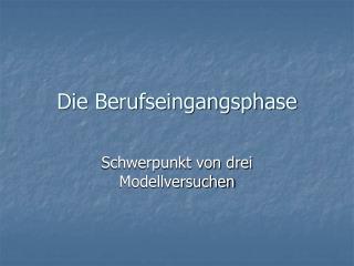 Die Berufseingangsphase