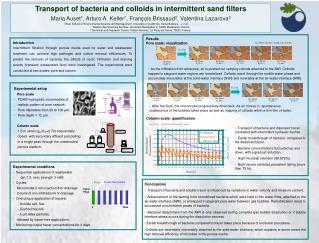 Transport of bacteria and colloids in intermittent sand filters