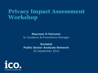 Privacy Impact Assessment Workshop