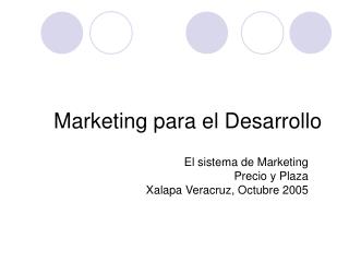 Marketing para el Desarrollo