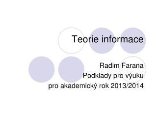 Teorie informace