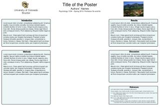 Title of the Poster Authors ’ Names Psychology 1234 – Spring 2012- Professor So-and-So