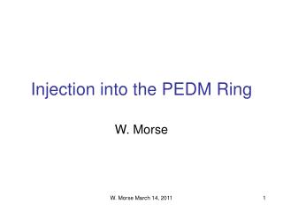 Injection into the PEDM Ring