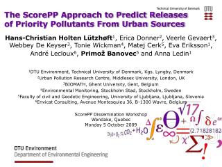 The ScorePP Approach to Predict Releases of Priority Pollutants From Urban Sources