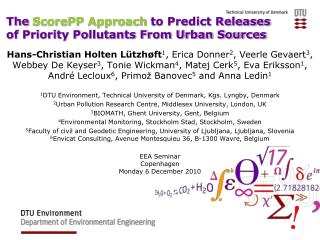 The ScorePP Approach to Predict Releases of Priority Pollutants From Urban Sources