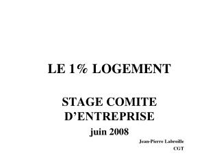 LE 1% LOGEMENT