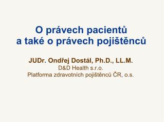 O právech pacientů a také o právech pojištěnců