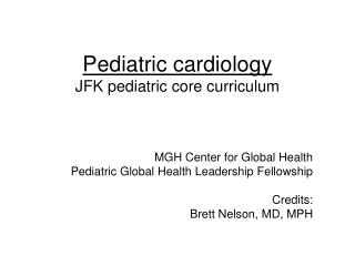 Pediatric cardiology JFK pediatric core curriculum