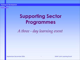 Supporting Sector Programmes