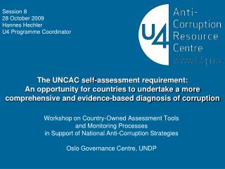 Workshop on Country-Owned Assessment Tools and Monitoring Processes