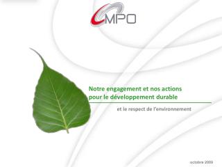 Notre engagement et nos actions pour le développement durable