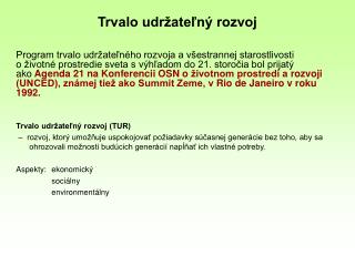 Trvalo udržateľný rozvoj