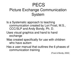 PECS Picture Exchange Communication System