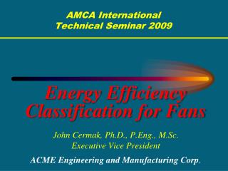 AMCA International Technical Seminar 2009