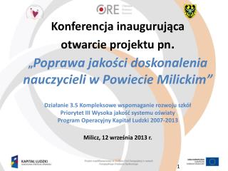 Konferencja inaugurująca otwarcie projektu pn .