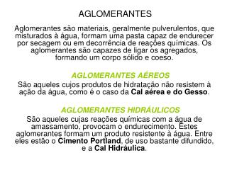 AGLOMERANTES