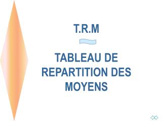 T.R.M TABLEAU DE REPARTITION DES MOYENS